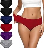 Eiggam Women's Cotton Bikini Panties, High-Cut Full Coverage Stretch Cool Underwear for Women