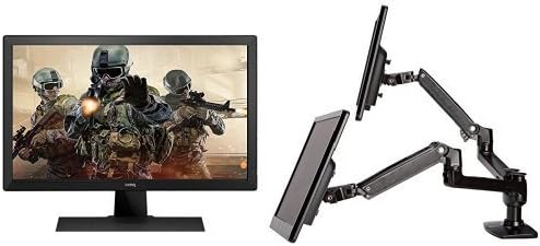 BenQ RL2455HM 24-Inch LED Console Gaming Monitor (2-Pack) and Amazon Basics Dual Side-by-Side Monitor Arm Set