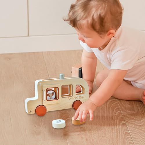 Juego interactivo y autobús de madera didáctico para escuela en casa 2