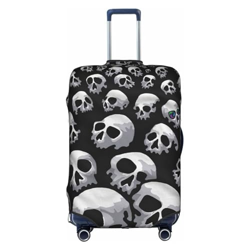 Housse de valise XL lavable tête de mort blanche pour éviter rayures et salissures