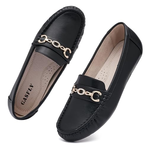 Image of Women's Business Loafers Work Casual Flats Shoes Lightweight Penny PU Leather Slip On Walking Shoes