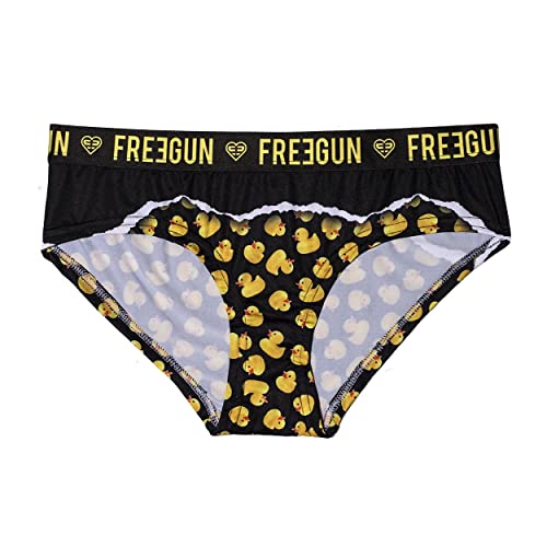 FREEGUN Calecon Boxer Femme Microfibre, Noir, Jaune, Taille M