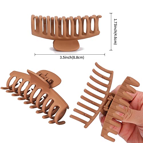 Vsiopy 6 peças de grampos de garra médios grandes de 9,5 cm para cabelos grossos, grampos de cabelo