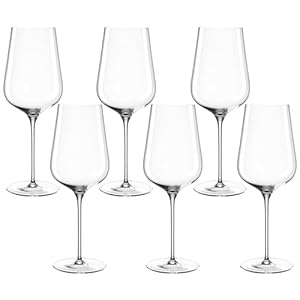 LEONARDO HOME Brunelli Weißwein-Gläser 6er Set • spülmaschinenfeste Weisswein-Kelche • Wein-Glas mit gezogenem Stiel • Wein Kelchglas-Set • 580 ml • 066410