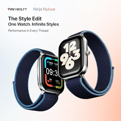 Image of Fire-Boltt Ninja Call Pro Max Nyluxe Smart Watch 2.01 inch Display, Bluetooth Calling, 120+ Sports Modes, Health Suite, Voice Assistance (Cyan)