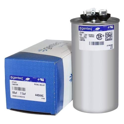OEM Upgraded Replacement for GE Genteq Round Capacitor 80/7.5 440 Volt 27L801BZ2 27L801BZ3