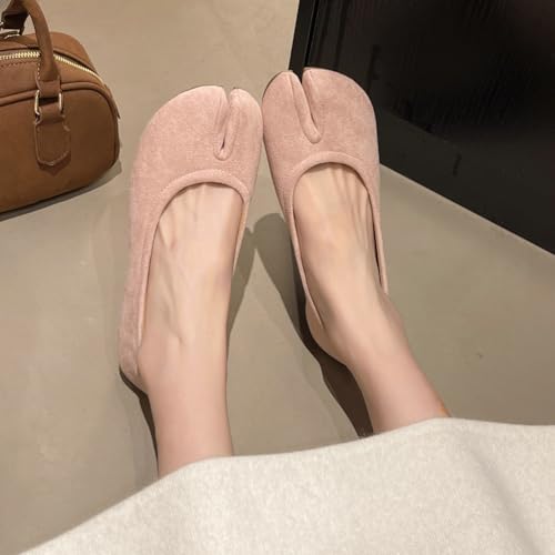 Suede Tabi Ballet Flats Shoes for Women Cute Wide Width Split Toe Flats Shoes Casual Dressy Comfortable Slip On Work Dress Flats4