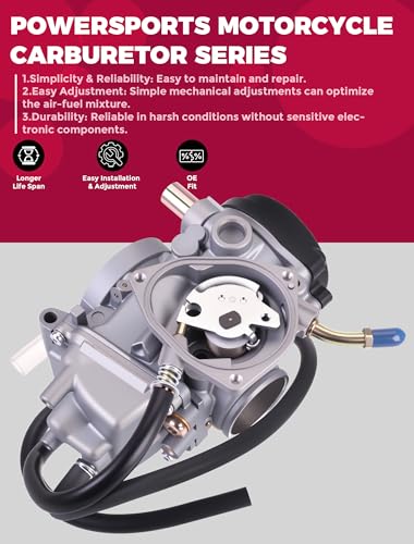 Image of Carburetor For Yamaha Big Bear 250 400 /Bruin 250 350 /Grizzly 350 400 450 /Kodiak 400 450 /Wolverine 350 450 /5FU-14101-10-00