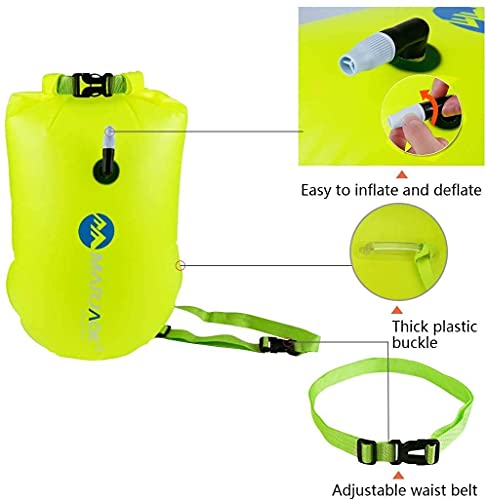 Bouée de natation en eau libre jaune avec sac étanche intégré - 4