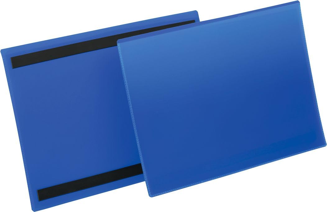 DURABLE Kennzeichnungstasche, magnetisch, DIN A4 quer, blau, Sie erhalten 1 Packung, Packungsinhalt: 50 Stück