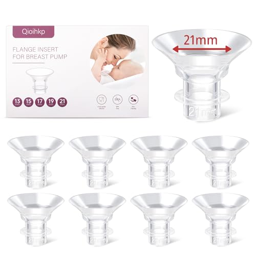 Image of Electric Breast Pump Flange Inserts 21 mm 8PCS for 24 mm Shields Flange/Shield of Most Pumps, BPA Free Inserts,Hands-FreeBreast Pump,Sealed,Reduce 24mm Tunnel Down to Other Size