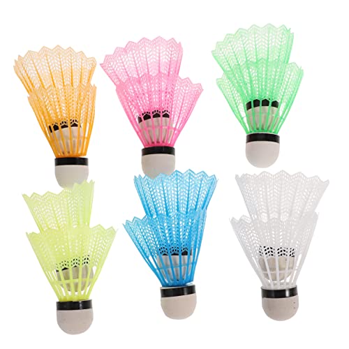 POPETPOP 12Pcs Nylon Badminton Shuttlecocks for Training Durable Plastic Birdies for Indoor and Outdoor Sports Great Stability and Performance