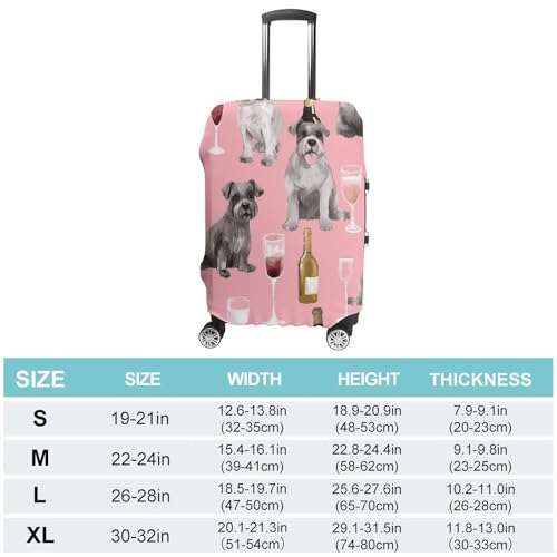 Schnauzer Elastic Luggage Cover Suitcase Protector for 19-32 Inch Suitcases | Universal Stretchable Travel Bag Cover | Anti-Scratch, Washable with Zipper Closure S2