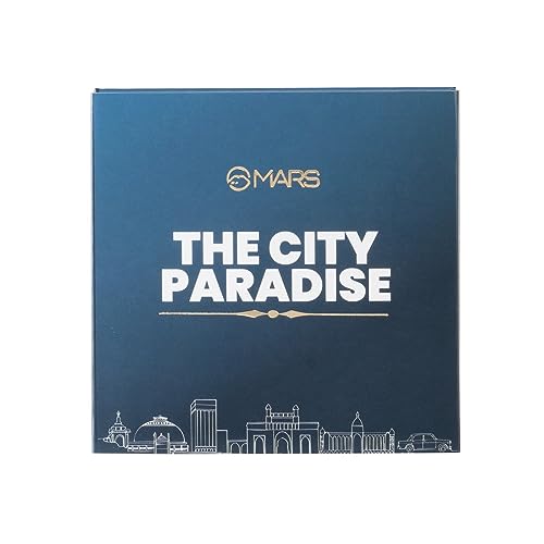 MARS The City Paradise Makeup Kit | Highly Pigmented and Blendable | 9 Eyeshadow Palette with 1 Highlighter, Blusher, Bronzer & Compact Powder each (16.0 gm) (01-Mumbai)