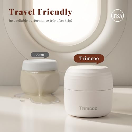 New Travel Toiletry Containers [Ultra Leakproof] TSA-Approved, PLA Hard Shell Jars with 5 Magnetic Labels, Wide Mouth Bottles for Lotion, Cleanser, Shampoo, Conditioner, Beige, 3 Pack, 1OZ3