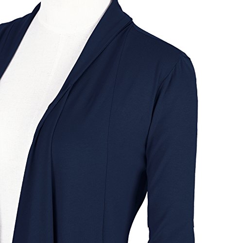 Image of Urban CoCo Women's Drape Front Open Cardigan Long Sleeve Irregular Hem