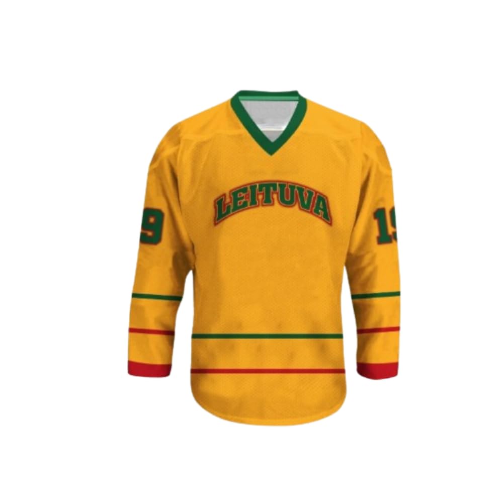 Lithuania Hockey Jersey Custom Name Number Sewn Multicolor