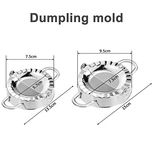 SYSAMA Empanada Press Stainless Steel 2 Pack Dumpling Maker Mould Ravioli Mold Set Pierogi Dumpling Press Wrapper Pastry Dough Cutter Kitchen Accessories Set (3 inch /7.5cm and 3.75 inch/9.5cm) - Thumbnail 6
