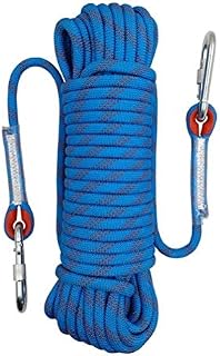 Wolike 1020 Meters Length Professional Climbing Rope Rappelling Abseiling Rope Outdoor Excursions Accessories 12mm Diameter 12KN Escape High Resistance Rope With Two Carabiners