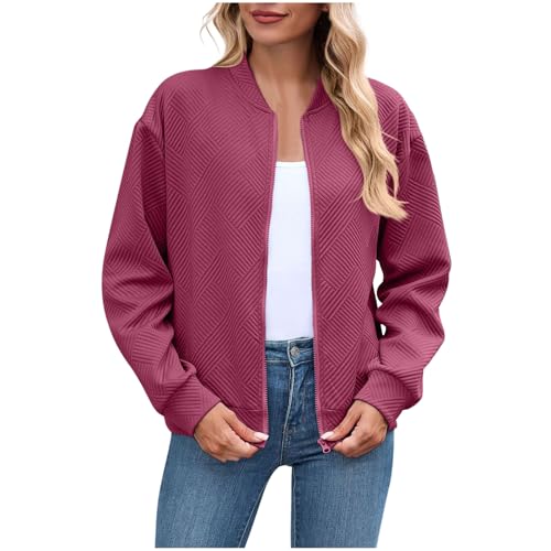 Blouson zippé léger vêtement loisir tendance automne veste ample couleur unie
