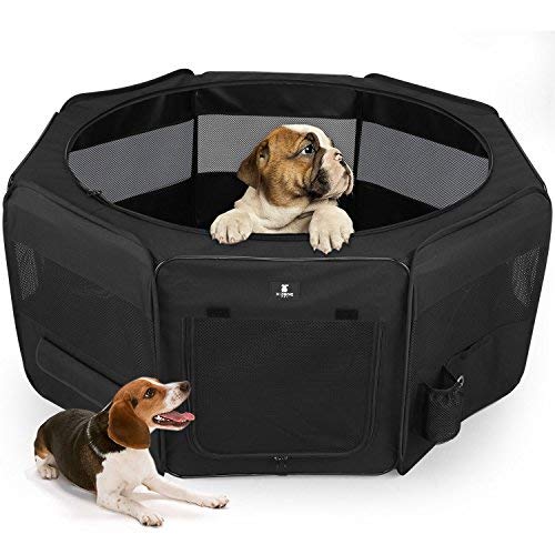 X-ZONE PET Portable Foldable Pet Dog Cat Playpen Crates Kennel/Premium 600D Oxford Cloth,Removable Zipper Top, Indoor and Outdoor Use
