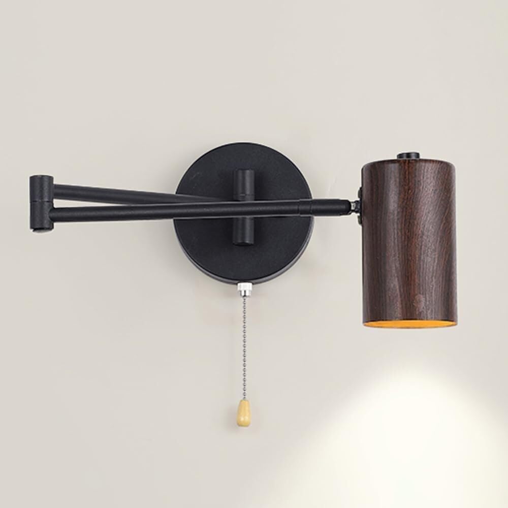 LYOUAE Minimalist Wrought Iron Wall Sconce Nordic Swing Arm Wall Lamp