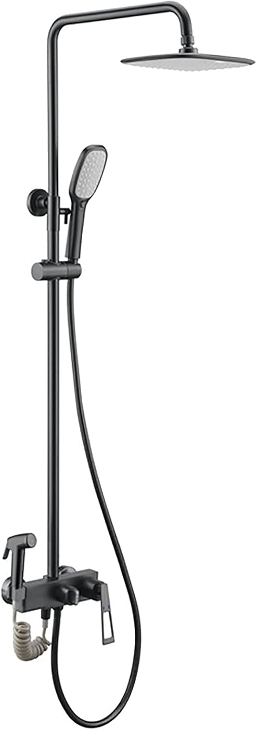 シャワーシステム、浴槽用スパウト付きレインミキサーシャワーコンボセット、9.6インチレインフォールシャワーヘッド付きシャワー蛇口セッ