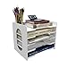 Natwind 5-Tier 10”x12” Scrapbook Desk Organizer,Paper Organizer,File Organizer,Letter tray,Paper Sorter,White File Holder for Home Office, School Classroom
