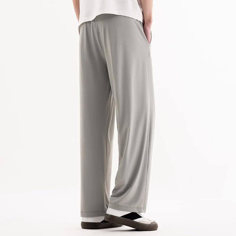 Summer ice Silk Lightweight Trousers Sports Loose Straight Men's Casual Pants3