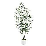 Künstliche Olivenbäume, künstliche Olivenbäume für den Innenbereich, Faux Olive Seidenbaum, große Olive Pflanzen für Home Office Decor Indoor (1, 150CM)