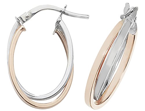 Boucles d'oreilles femme or rose 375/1000 ovales 21mm*14mm WJS143419KR