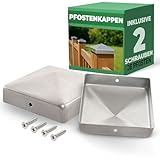 Novatool 2X Pfostenkappen 71x71mm verzinkt mit Schrauben, Pfostenabdeckung Pfostenkappe 7,1cm Holzpfosten Zaunpfosten Pfosten Abdeckung Abdeckkappen Abdeckkappe Zaunkappe Zaunkappen Pfostenschuhe