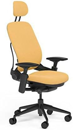 Steelcase Leap V2 Desk Chair in Sunrise Buzz2 Fabric with headrest