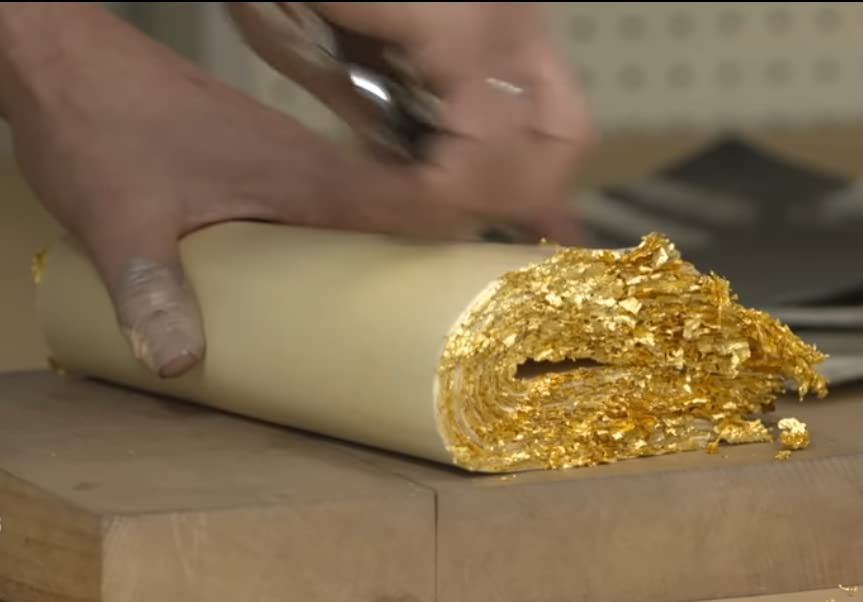 Image of Gold Leaf Sheets, 100 Sheets, 8 by 8.cm Gilding Foil for Gilding, Resin Art, Decoration Crafting, Paintings, Arts Crafts, Nail Deco,Furniture, Size 3.14 * 3.35 inhches (100)