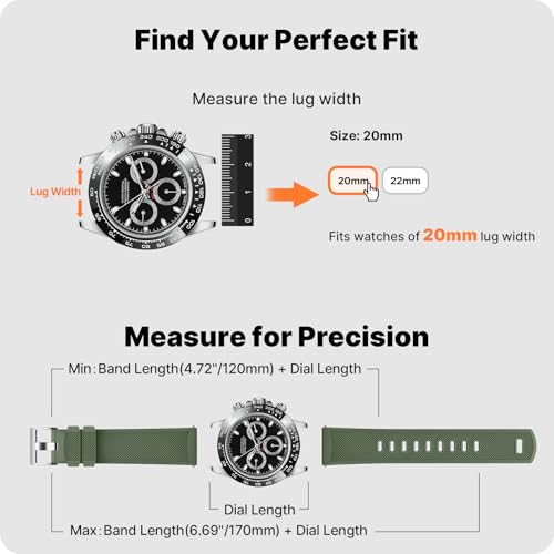 Image of Fullmosa 20mm Watch Strap, 2 Pack Silicone Watch Straps for Men Women, Compatible with Amazfit Bip U /Bip U Pro, Amazfit GTR /GTR Mini, Samsung Galaxy Watch 4 /5 /6 /7, Garmin Venu and all 20mm Watches