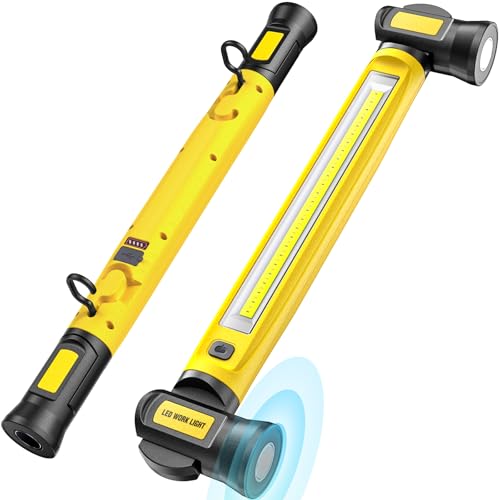ETOOLAB Arbeitsleuchte 3000LM Werkstattlampe led Motorraumleuchte mit MagnetHaken 3 farbtemperaturmodi 5200mAh USB-C-Schnellladen Geeignet für Autoreparatur/Camping Gelb