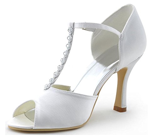 Sandales pour Femme Ivoire de Soirée MinitooUK Mariage Chic Talon 9.5cm 34