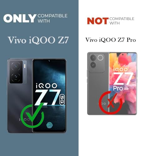 Image of Jkobi Back Cover for iQOO Z7 5G (Silicone Clear Shockproof Case with Camera Protection and Dust Plugs | Transparent)