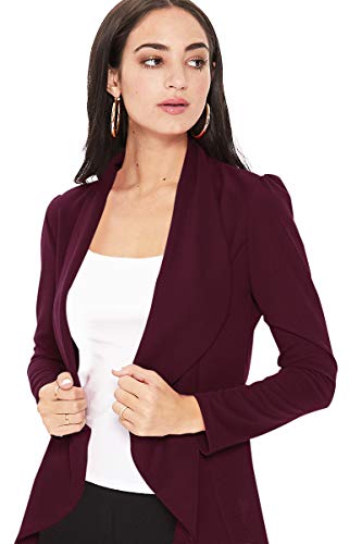 Women's Open Front Long Sleeves Casual Work Blazer Jacket Cardigan with Plus Size Suit4