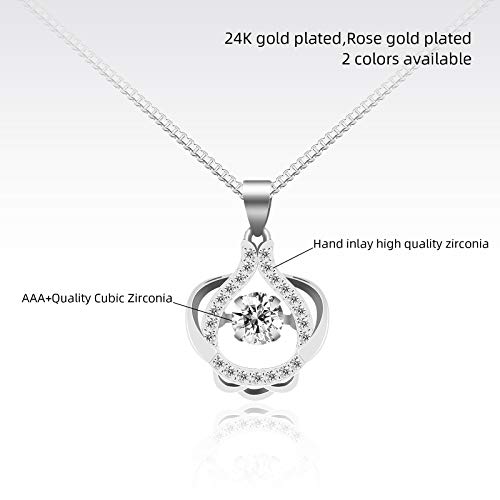Neiqii Crown Necklace, Rose Gold Plated Ladies Necklace, For Mom, Princess Crown Jewelry Gift For Women, 20 Inches #TOP4