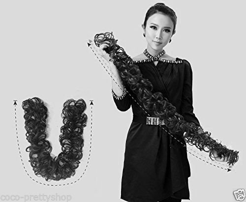 Miniatura 7 de Prettyshop - Banda elástica para el cabello con aspecto voluminoso rizado y desordenado de cabello, para moño