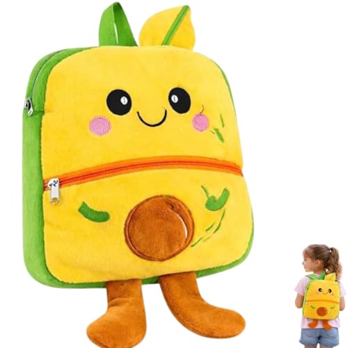 Image of Cartoon Plush Kids School Bag 2-6 Years | Soft Toy Backpack for Boys & Girls | Toddler Nursery Preschool Bag | Lightweight Adjustable Straps