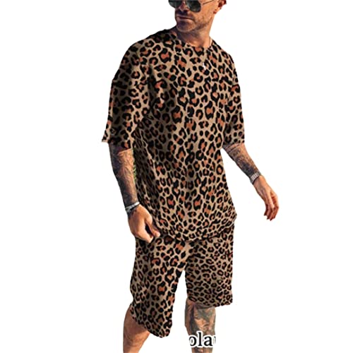 Ensemble de survêtement pour homme AXEBHPED avec t-shirt imprimé 3D et short taille XL