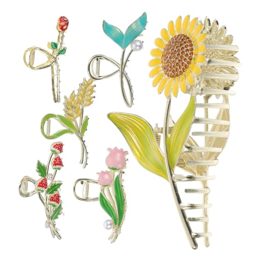 Pince à cheveux décorative Ipetboom en lot de 6 pinces à motifs pour coiffure quotidienne