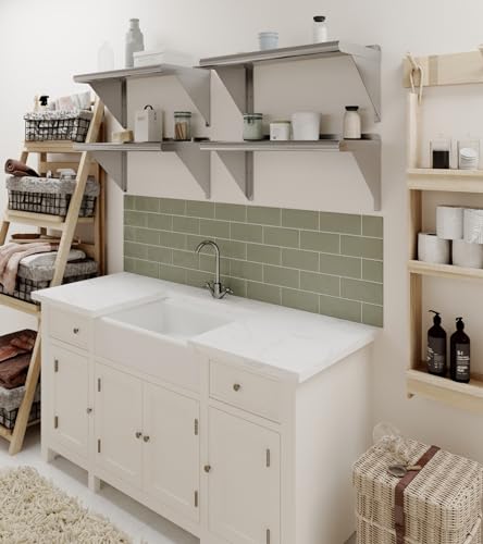 Image of AmGood 12 in. x 24 in. Stainless Steel Wall Shelf | NSF | Metal Shelving | Garage, Laundry, Storage, Utility Room | Restaurant, Commercial Kitchen