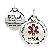 Engraved Emotional Support Animal (ESA) Personalized with 4 Lines of Custom Engraved ID Stainless Steel Enameled Regular