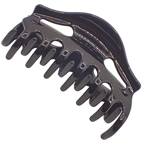 Topkids Accessories 9cm Black or Brown Tort Hair Claw Clip, Detailed Hair Claw for Women & Girls, Thick Hair Claw - Image 2