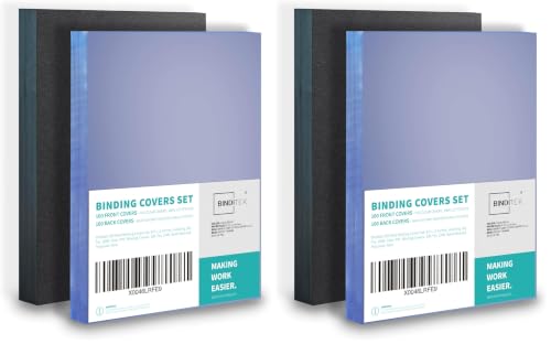 Image of Binditek 400 Pack Binding Covers Set, 8.5x11 Inches, 10Mil PVC & 12Mil Poly