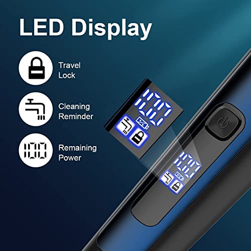 Hatteker Herren Elektrorasierer Rasierer Bartschneider Rotationskopf Rasierer für Männer Kotelettentrimmer Nasentrimmer Nass Trocken IPX7 Wasserdicht Wiederaufladbar Kabellos 3 in 1 - Image 8