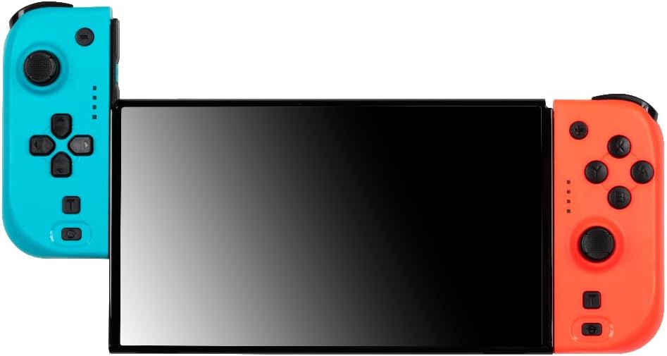 Konix Joypads attached to a Nintendo Switch console, showing the full handheld setup.